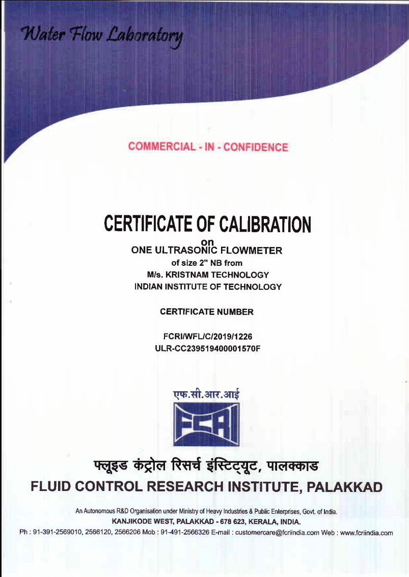 Certificate of Calibration